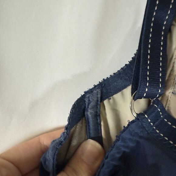 Chantelle Bra Women's 38DDD Blue Floral Lace Hook Eye Mesh Back Adjustable - Picture 11 of 12